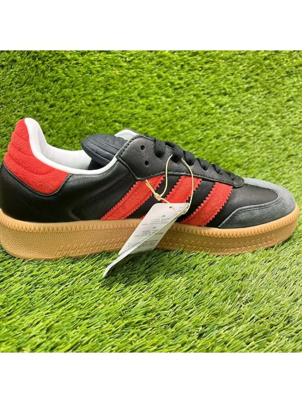 Adidas Samba XLG Mens Size 9 Black Red Gum Athletic Leather Shoes Sneakers